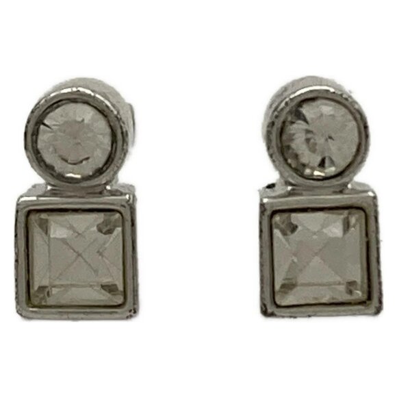 Auth SWAROVSKI - Silver Clear Hardware Swarovski Crystal Earrings - Picture 1 of 3